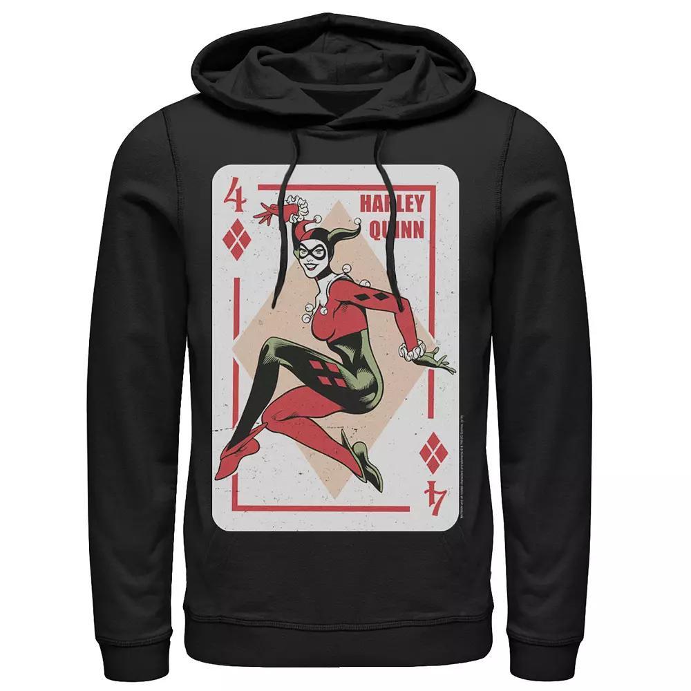 Men's DC Comics Harley Quinn Playing Card Hoodie, Size: Large, Black Product Image