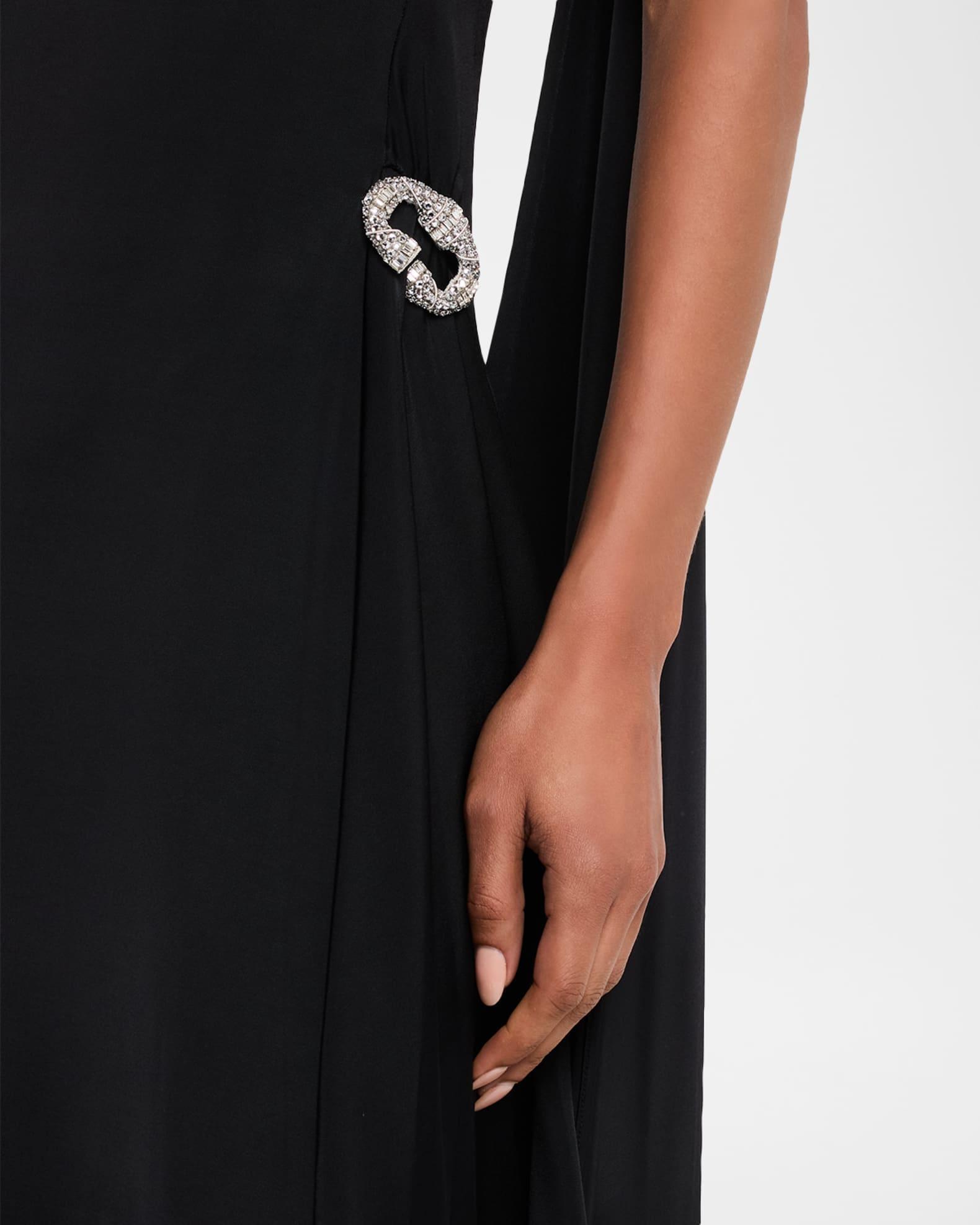 Sleeveless Twisted Drape Backless Midi Dress Product Image