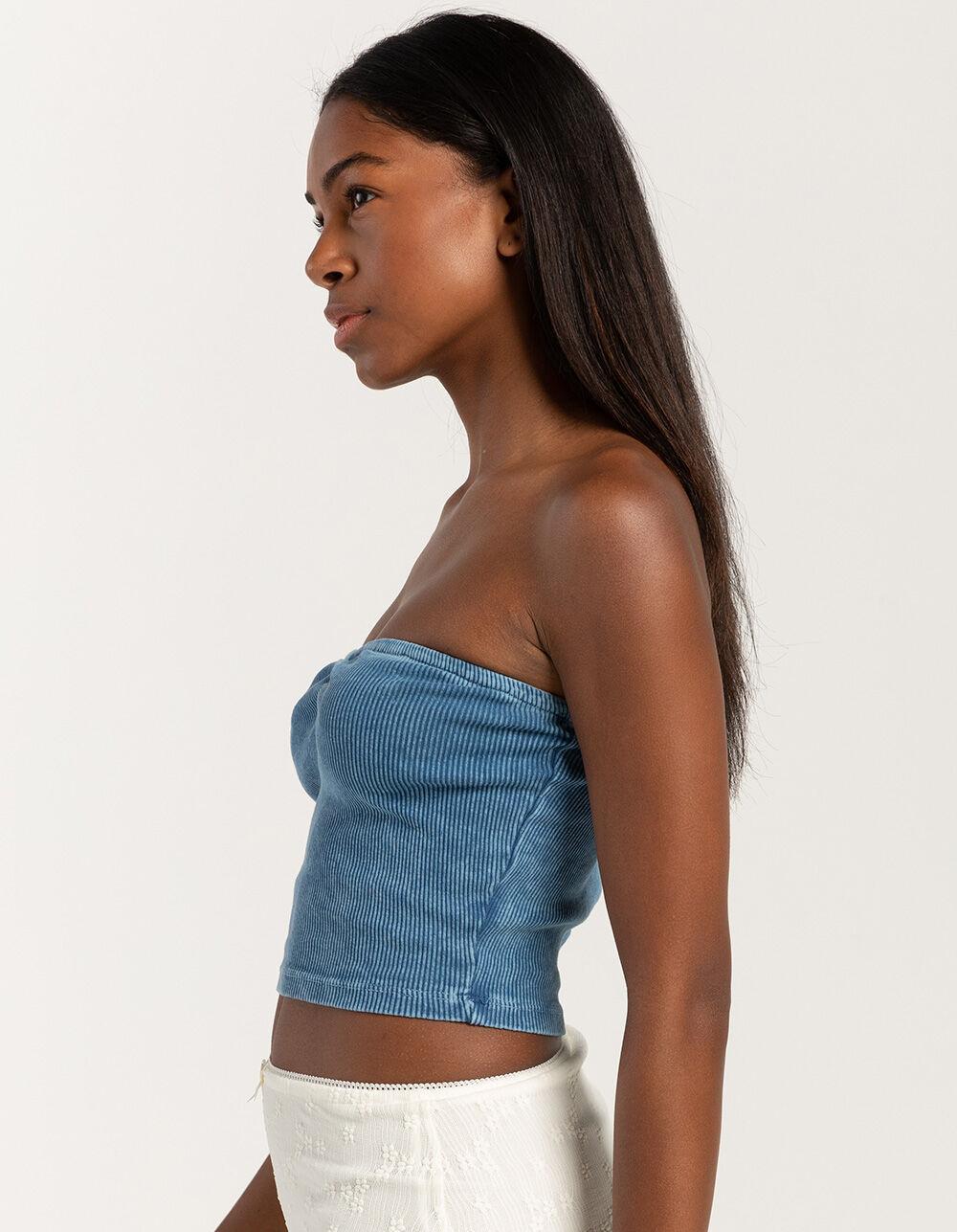 RSQ Womens Washed Cinch Tube Top - OLIVE Product Image