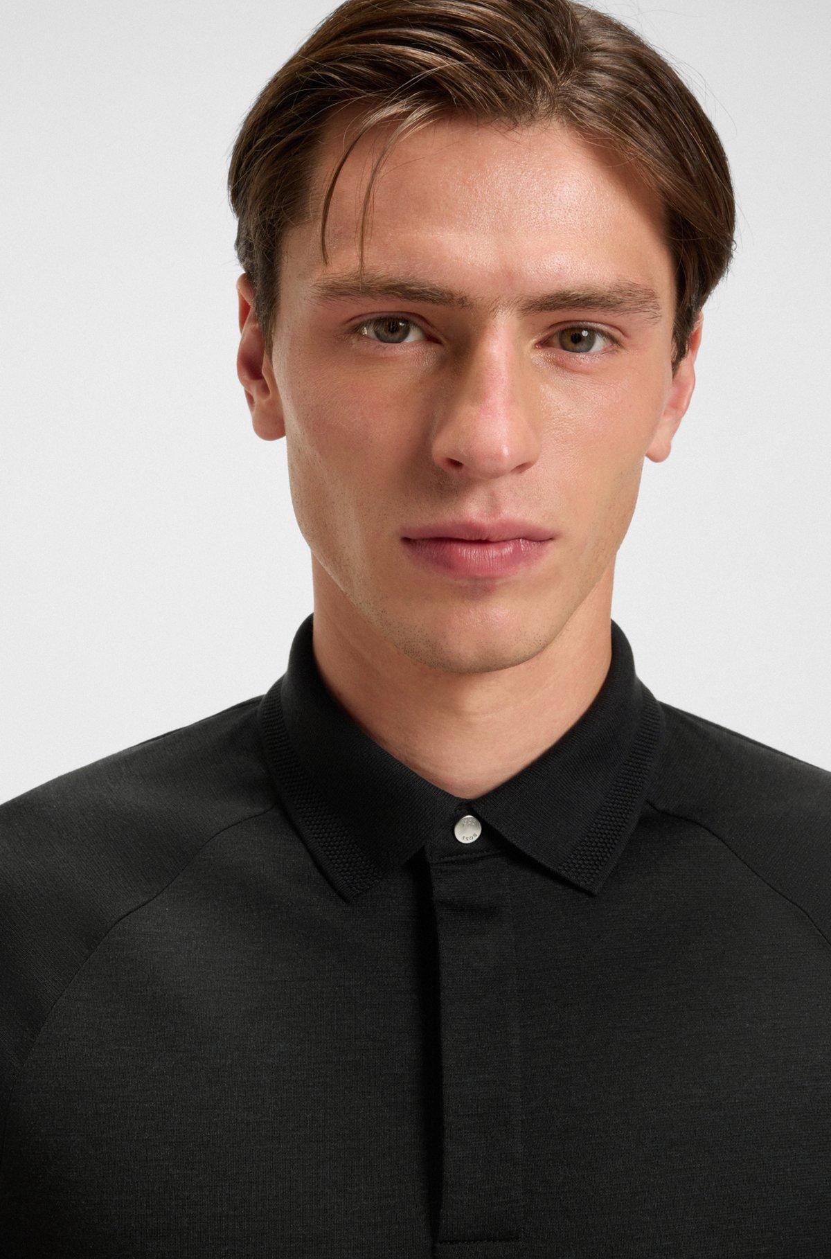 Regular-fit polo shirt with covered placket Product Image