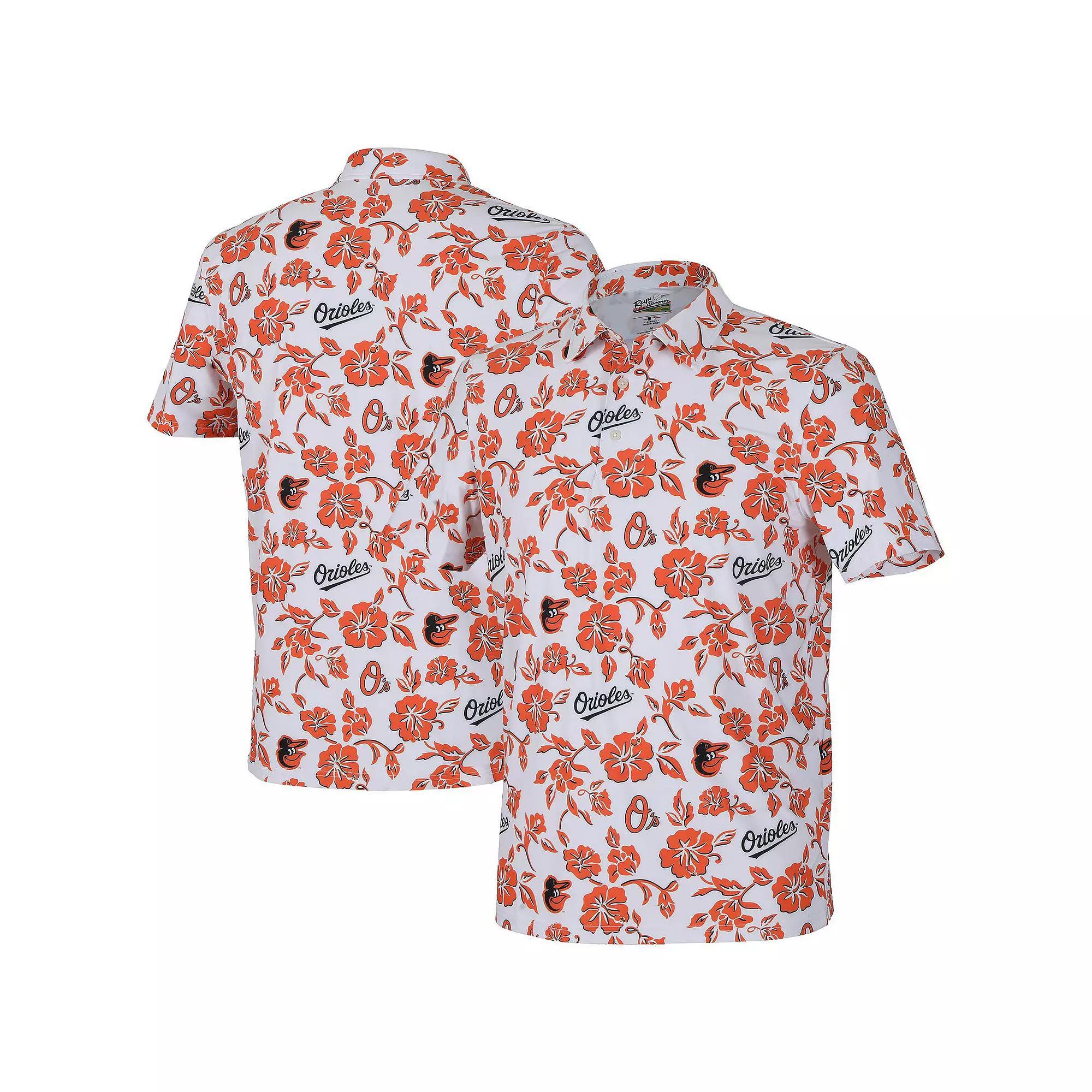 Men's Reyn Spooner  White Baltimore Orioles Pua Performance Polo, Size: Large Product Image