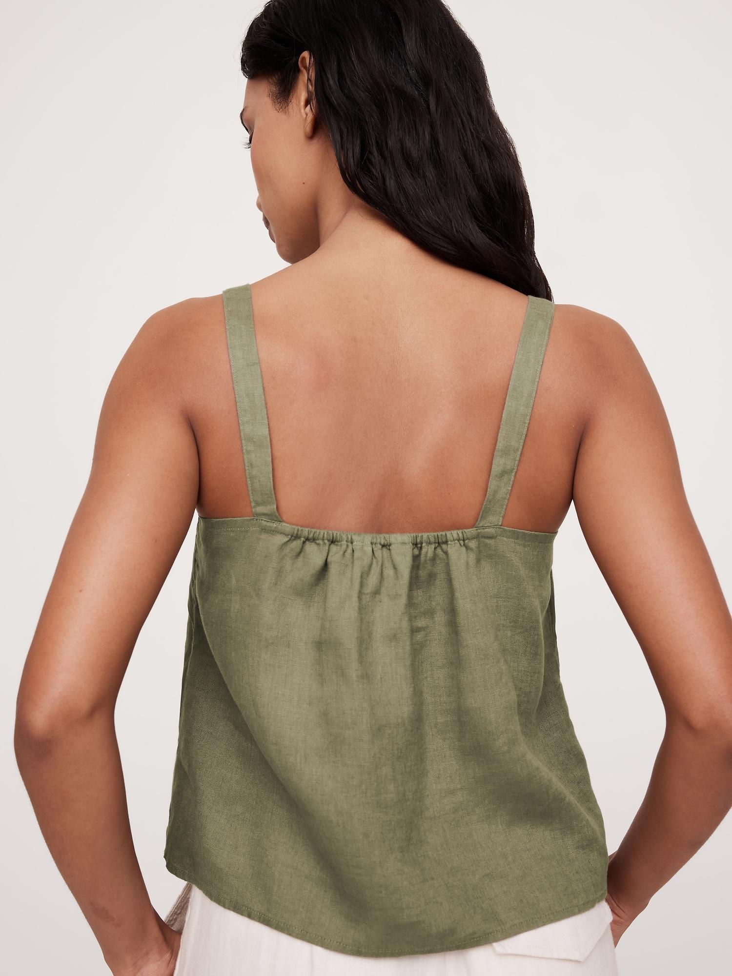 Linen Tie-Front Tank Product Image