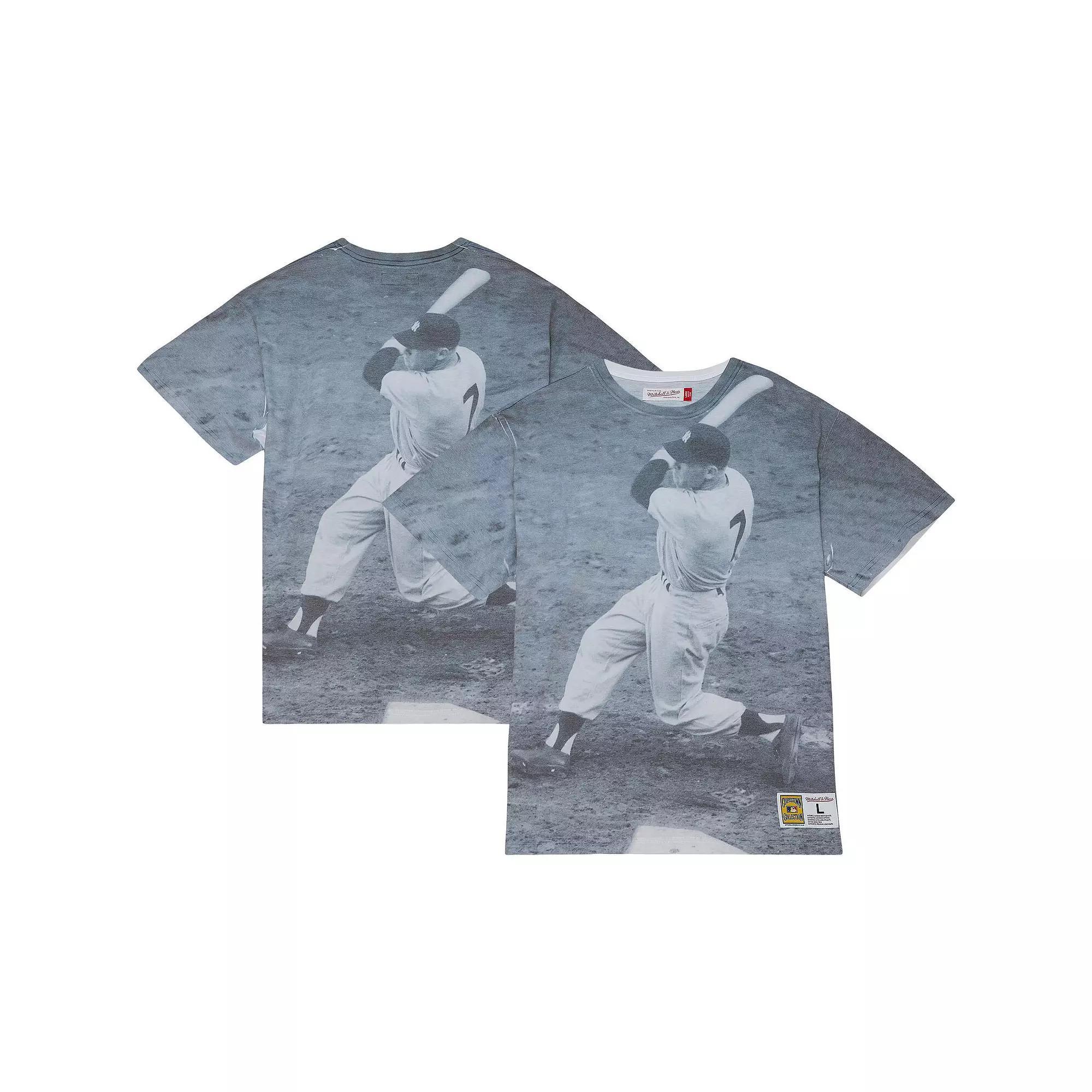 Men's Mitchell & Ness Mickey Mantle New York Yankees Cooperstown Collection Highlight Sublimated Player Graphic T-Shirt, Size: Large, White Product Image