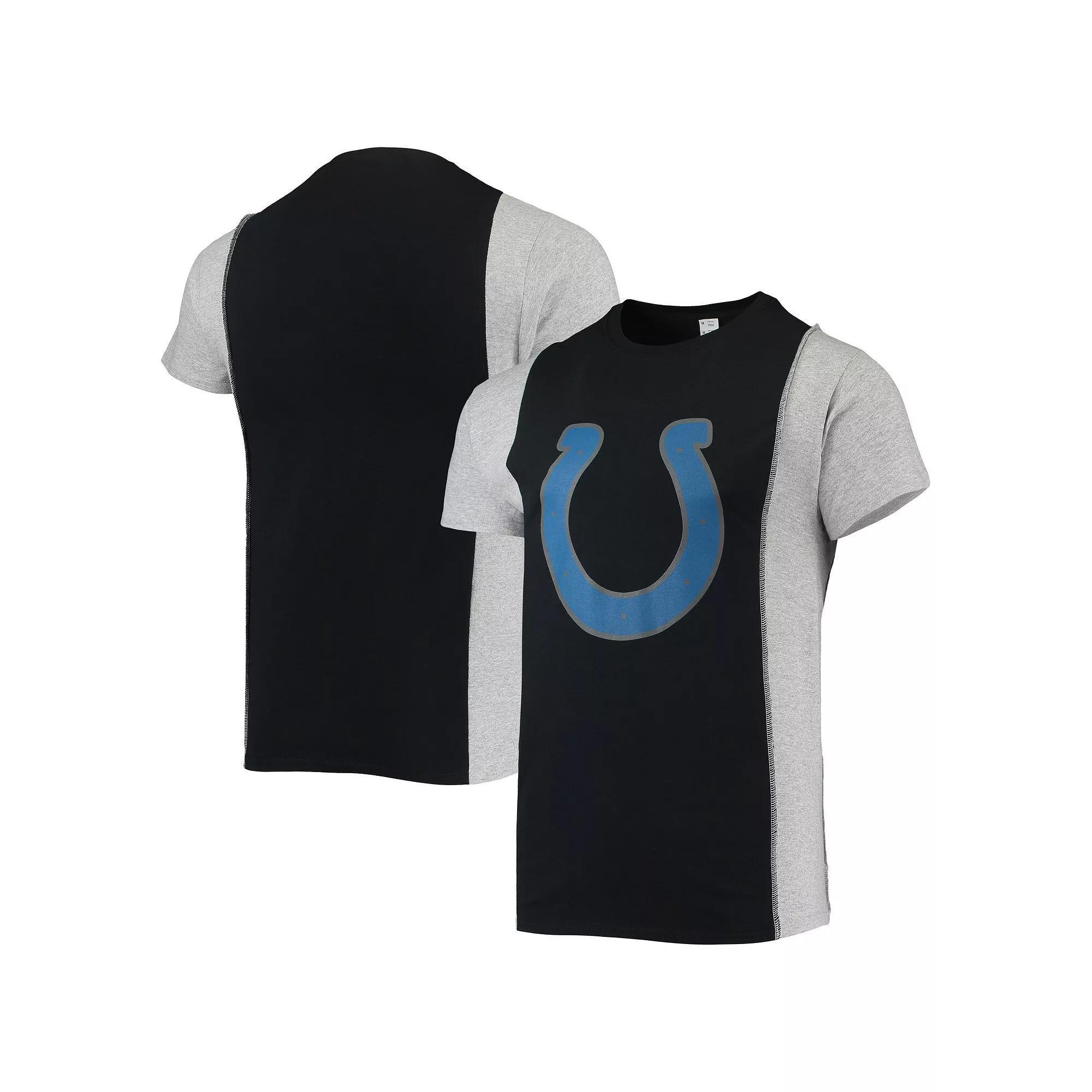 Men's Refried Apparel Black/Heathered Gray Indianapolis Colts Sustainable Split T-Shirt, Size: XL Product Image