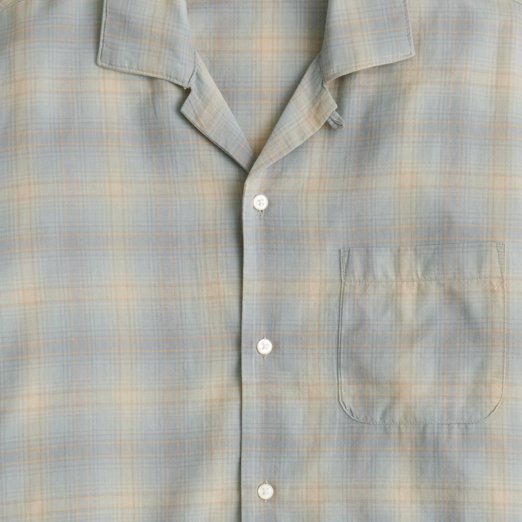 Short-sleeve cotton gauze camp-collar shirt Product Image