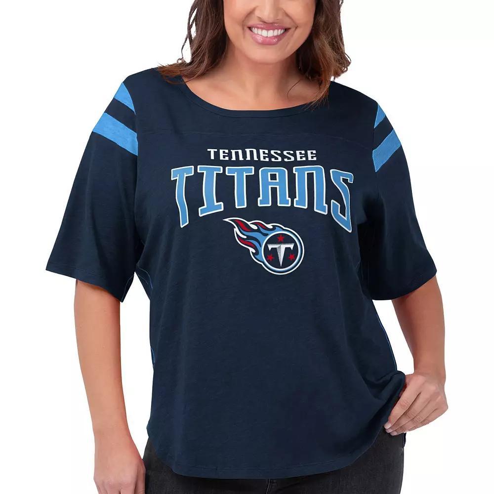 Women's G-III 4Her by Carl Banks Navy Tennessee Titans Plus Size Linebacker T-Shirt, Size: 4XL, Blue Product Image