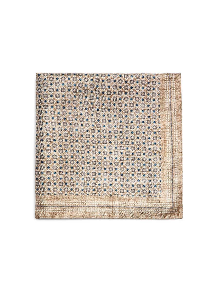Mens Geometric-Print Silk Pocket Square Product Image