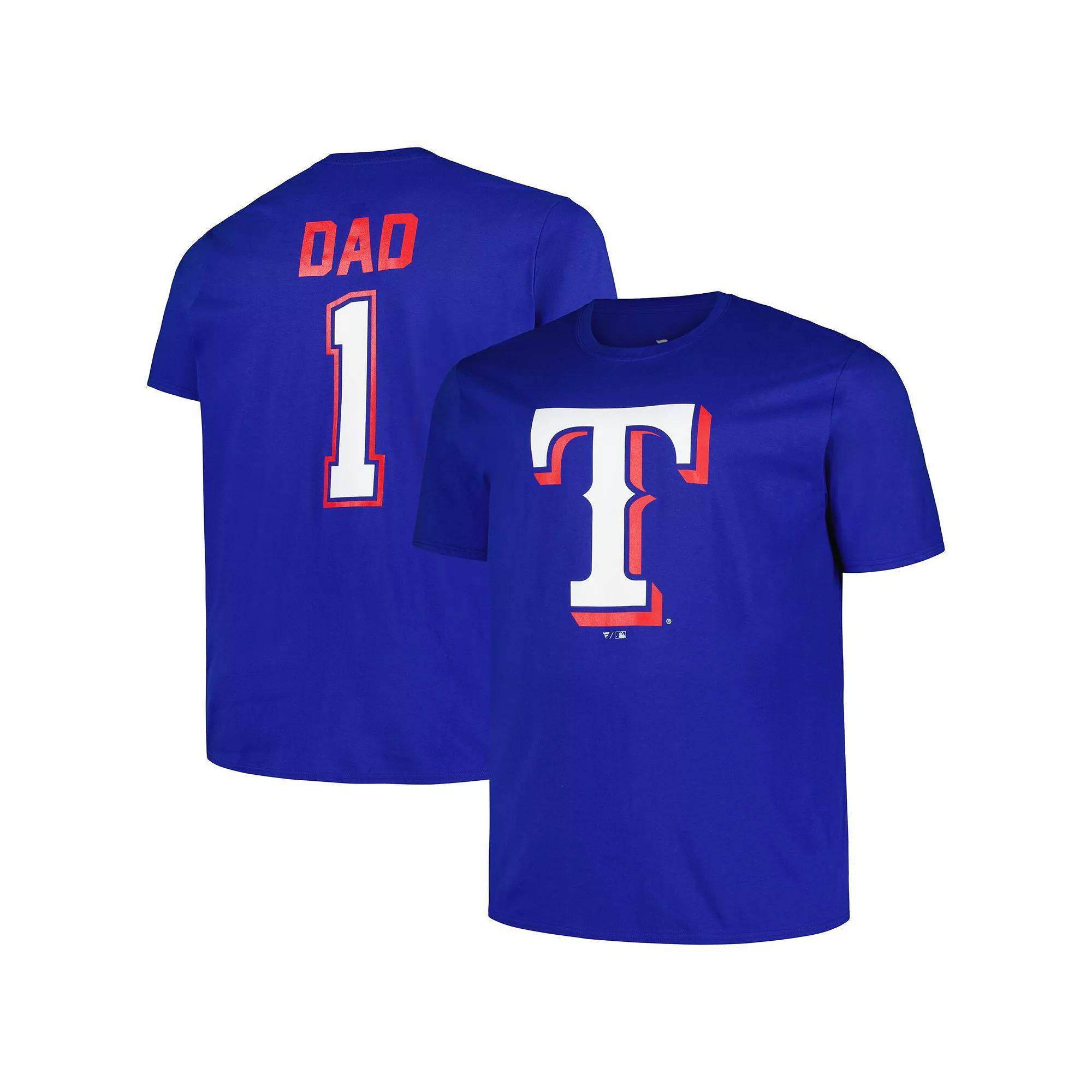 Men's Profile Royal Texas Rangers Big & Tall #1 Dad T-Shirt, Size: 2XB, Blue Product Image