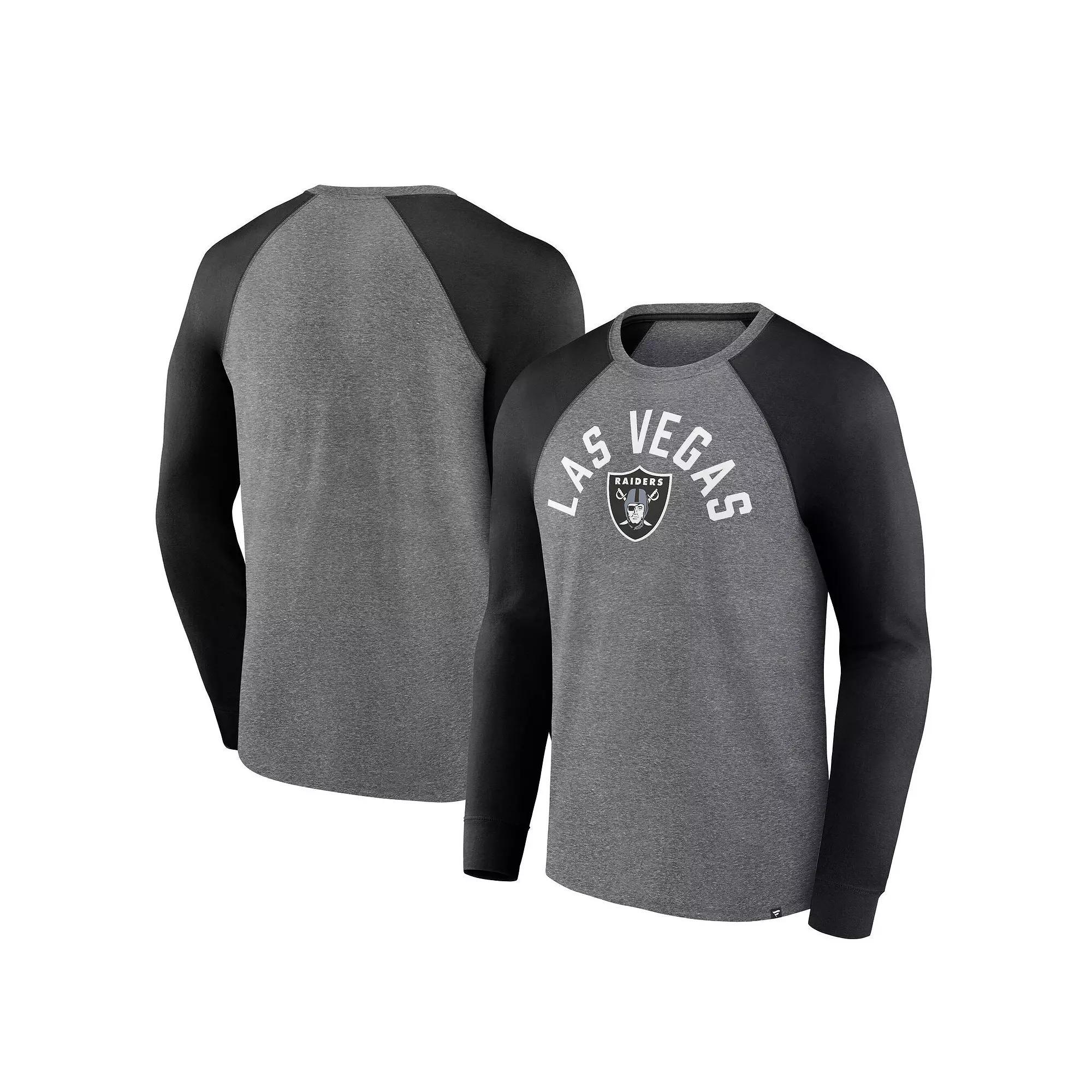 Men's Fanatics Heather Royal Los Angeles Rams Arc Away Tri-Blend Raglan Long Sleeve T-Shirt,  Product Image