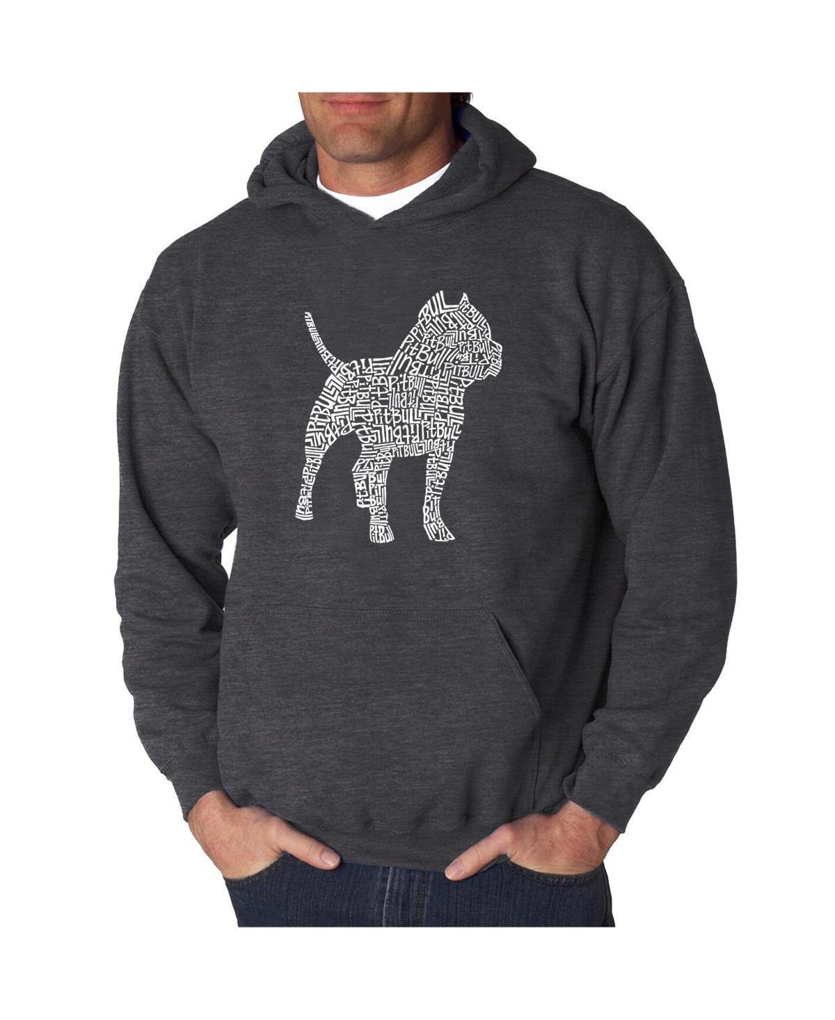 La Pop Art Mens Word Art Hooded Sweatshirt - Pit bull Product Image