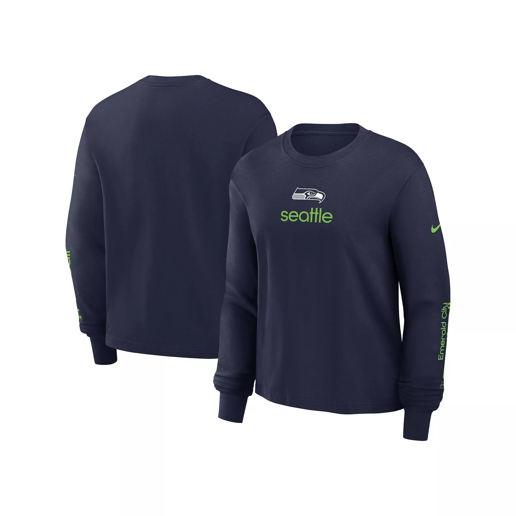 Seattle Seahawks Boxy Nike Womens NFL Long-Sleeve T-Shirt | 01N241S78-2QV Product Image