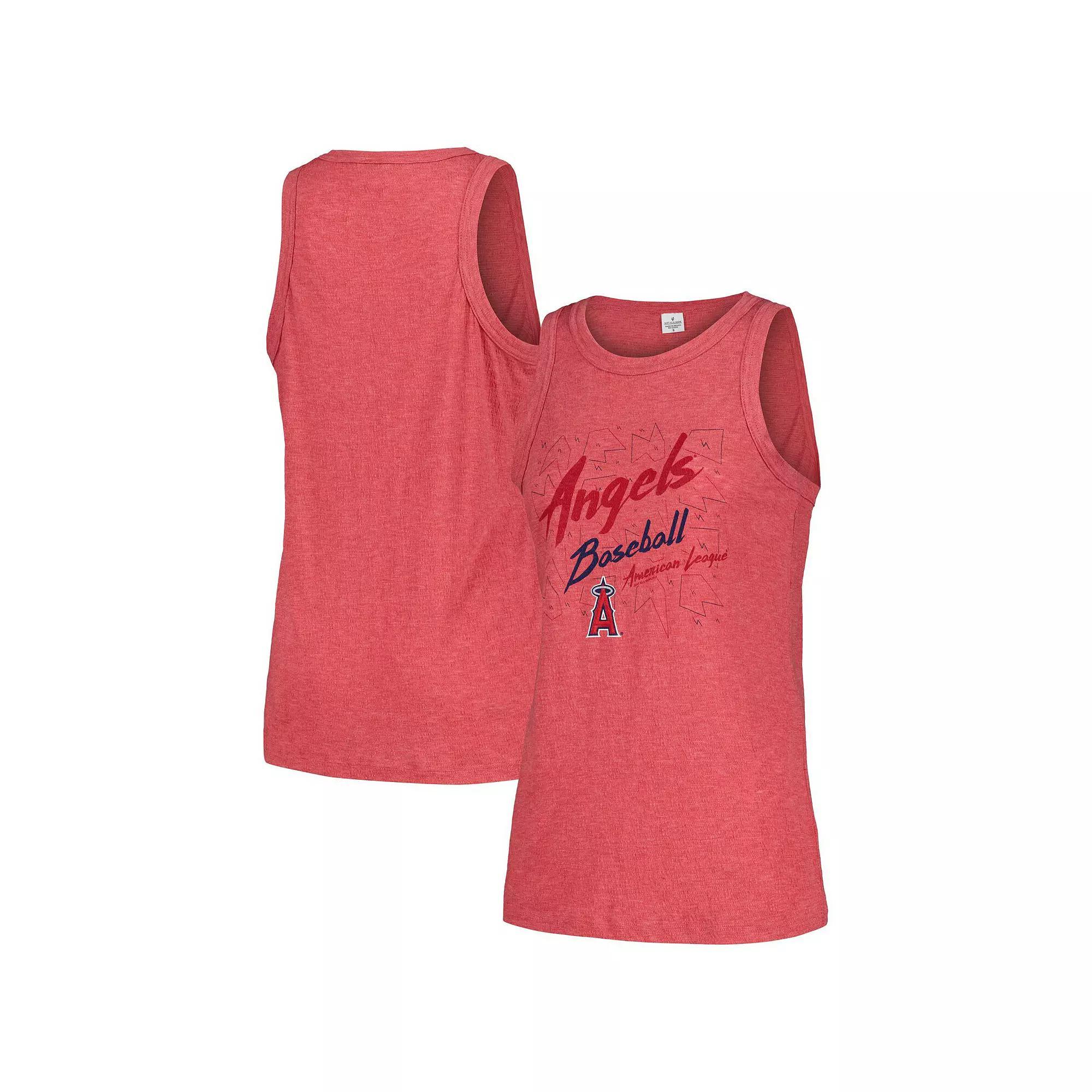 Women's Soft as a Grape Red Los Angeles Angels Gauze High Neck Tank Top, Size: 2XL Product Image