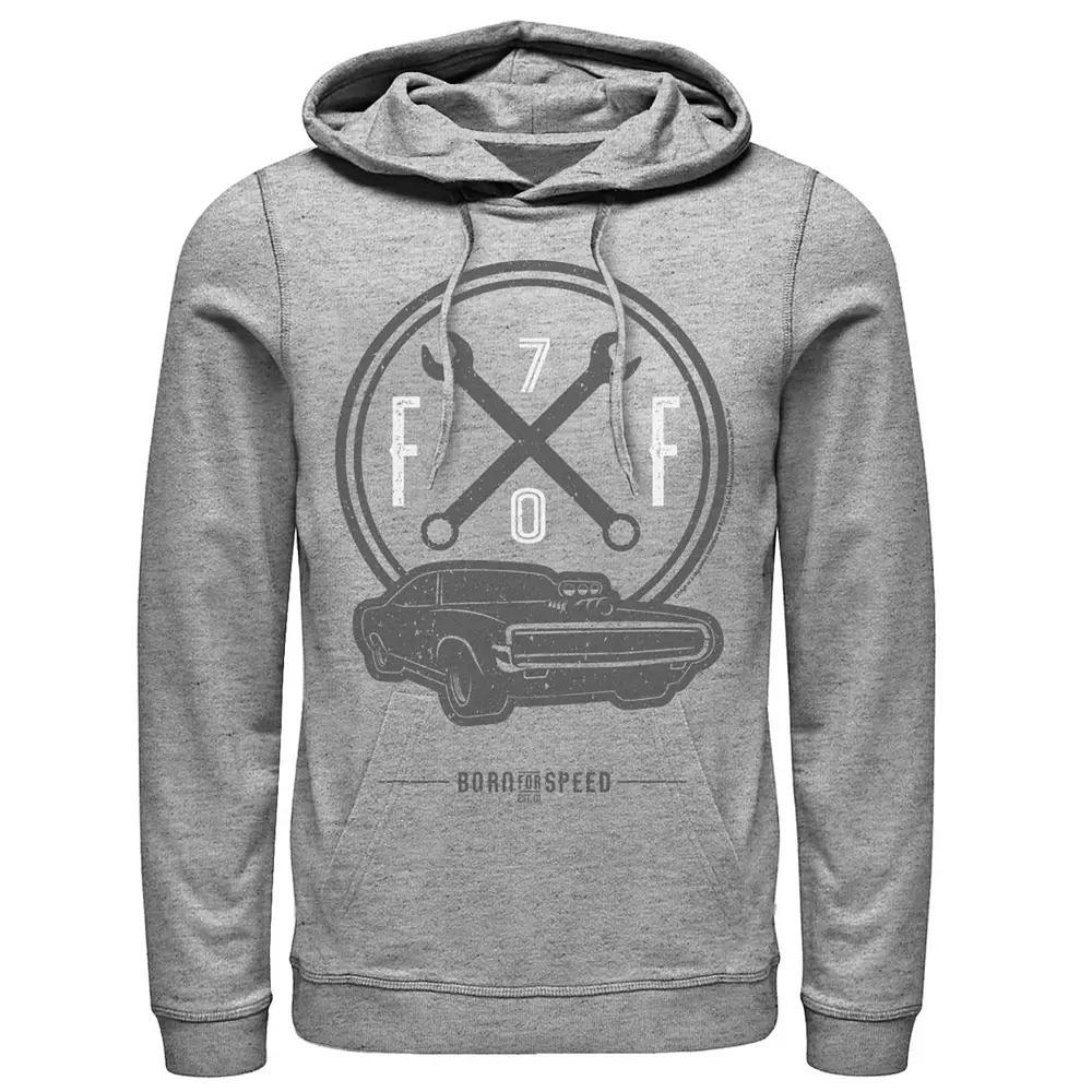 Men's Fast & Furious Born for Speed & Cars Hoodie, Size: XXL, Athletic Grey Product Image