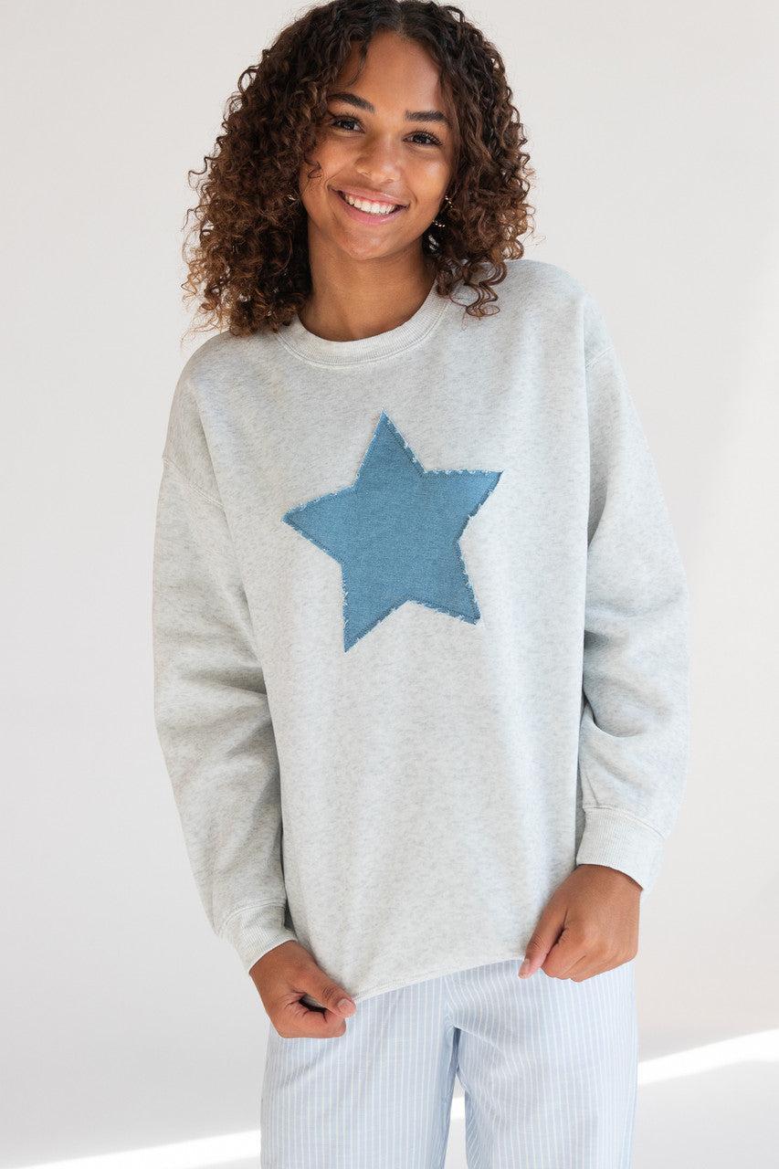 Denim Star Patch Sweatshirt Product Image