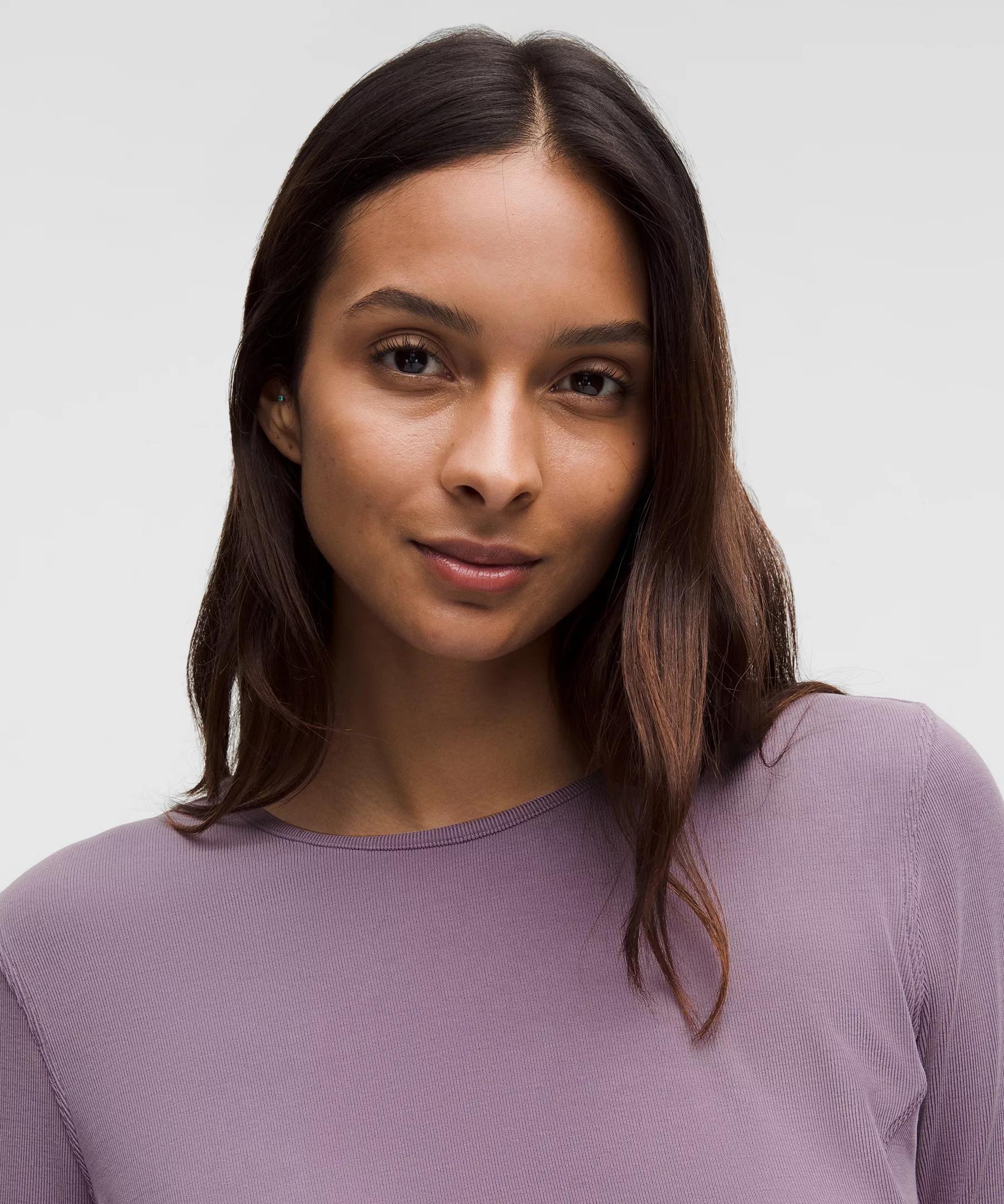 Twist-Back Soft Ribbed Long-Sleeve Top Product Image