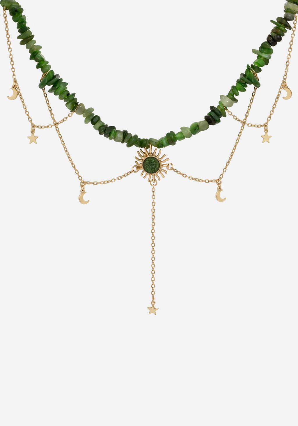 Aurora Gem Choker Necklace - Green Product Image