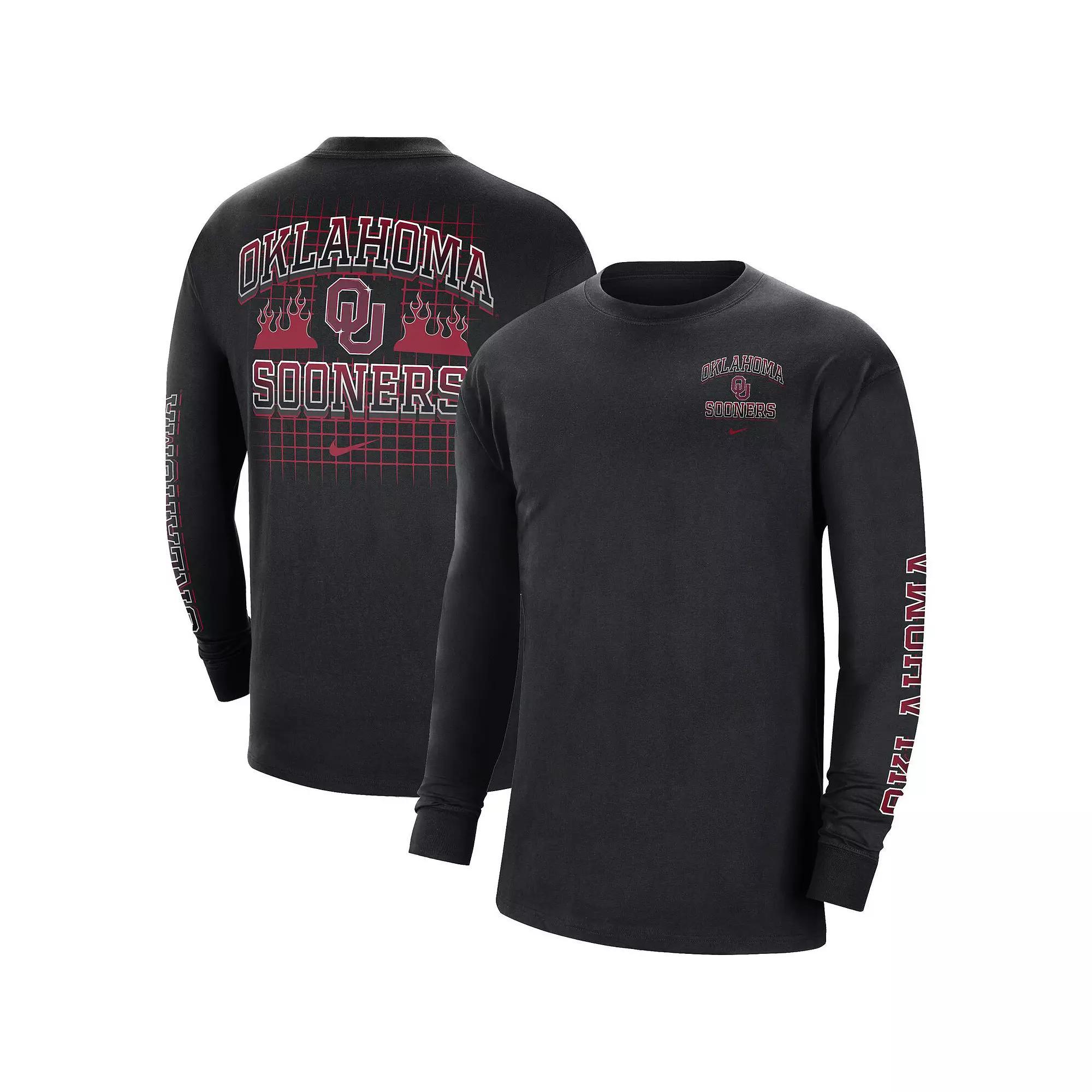 Men's Nike Black Oklahoma Sooners Tour Max 90 Long Sleeve T-Shirt,  Product Image