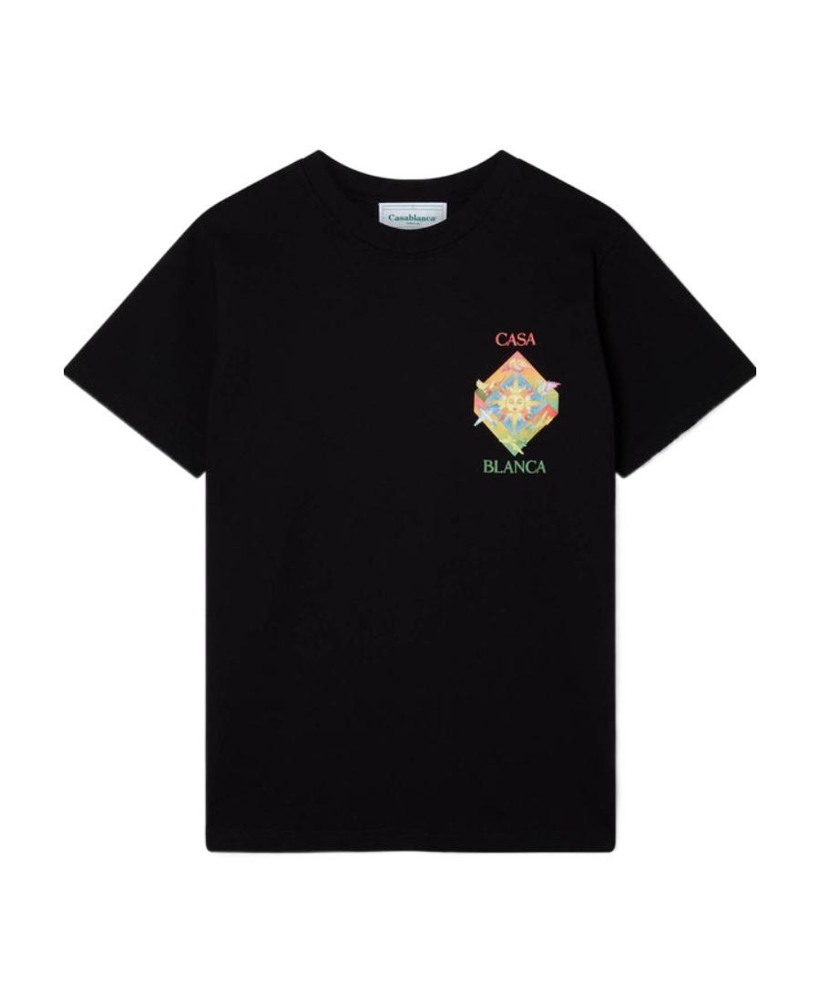 CASABLANCA Les Elements Organic-cotton T-shirt In Black Product Image