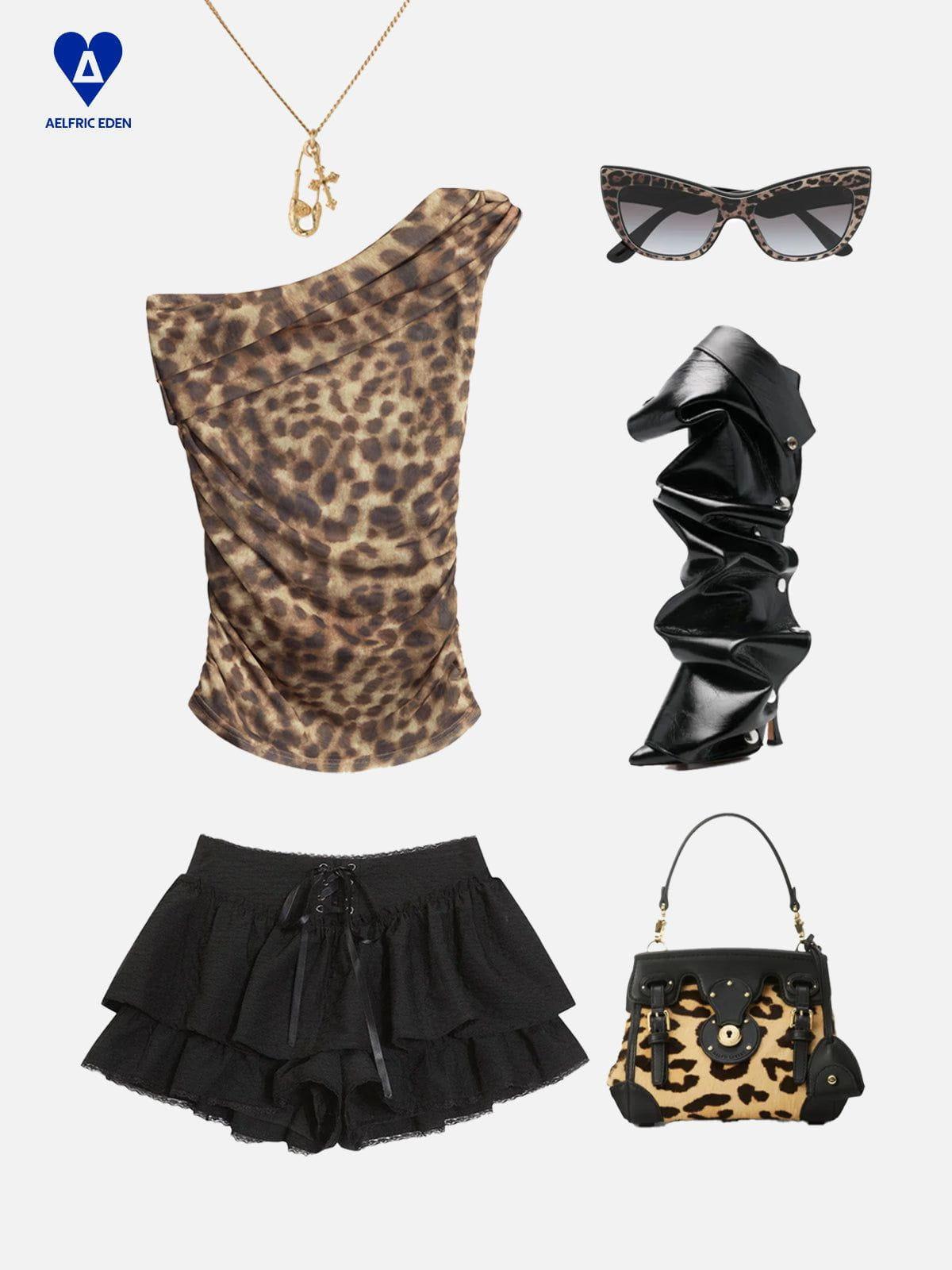 Aelfric Eden Off-The-Shoulder Leopard Graphic Cami Top Female Product Image