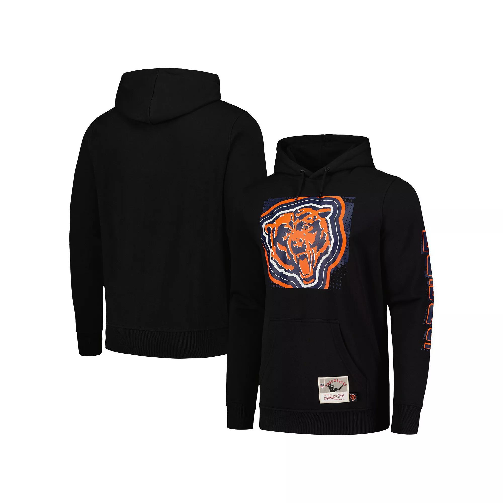 Men's Mitchell & Ness Black Chicago Bears Gridiron Classics Big Face 7.0 Pullover Hoodie,  Product Image