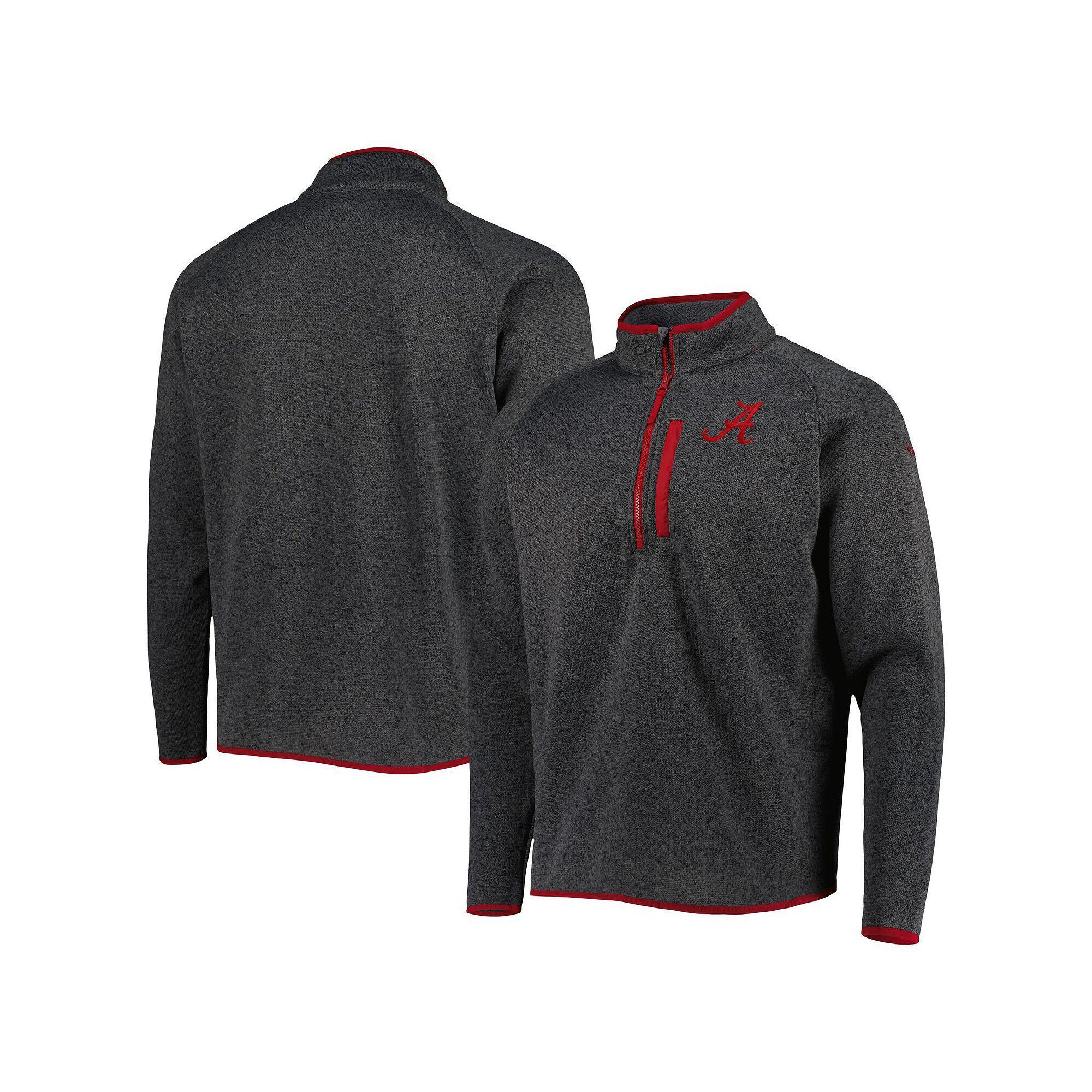 Men's Columbia Charcoal Alabama Crimson Tide Canyon Point Omni-Shield Raglan Half-Zip Top, Size: Small Product Image