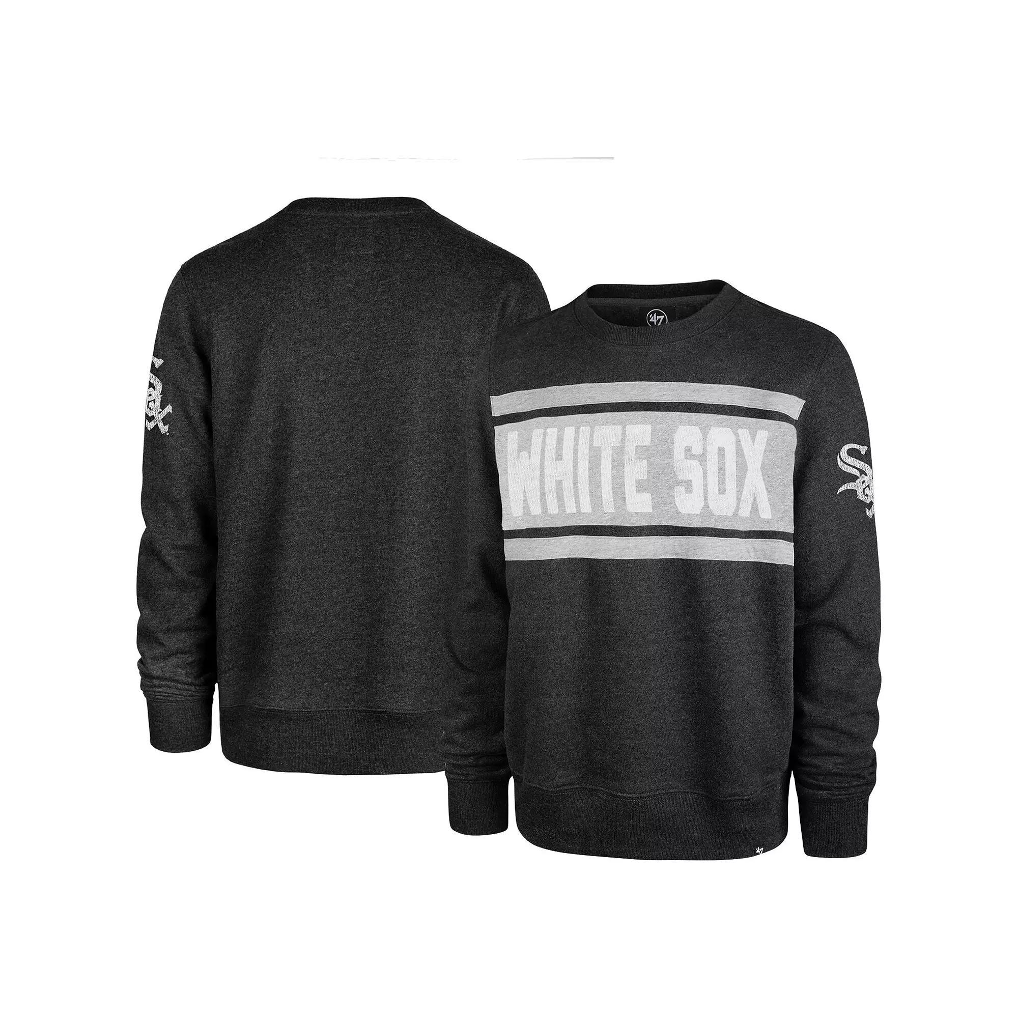 Men's '47 Black Chicago White Sox Bypass Tribeca Pullover Sweatshirt,  Product Image