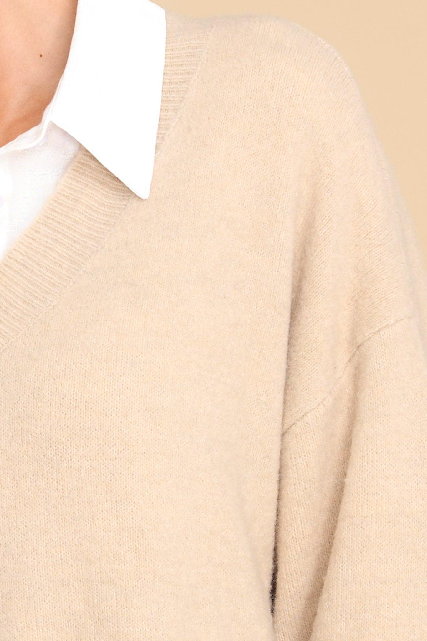 Might As Well Beige Sweater Product Image