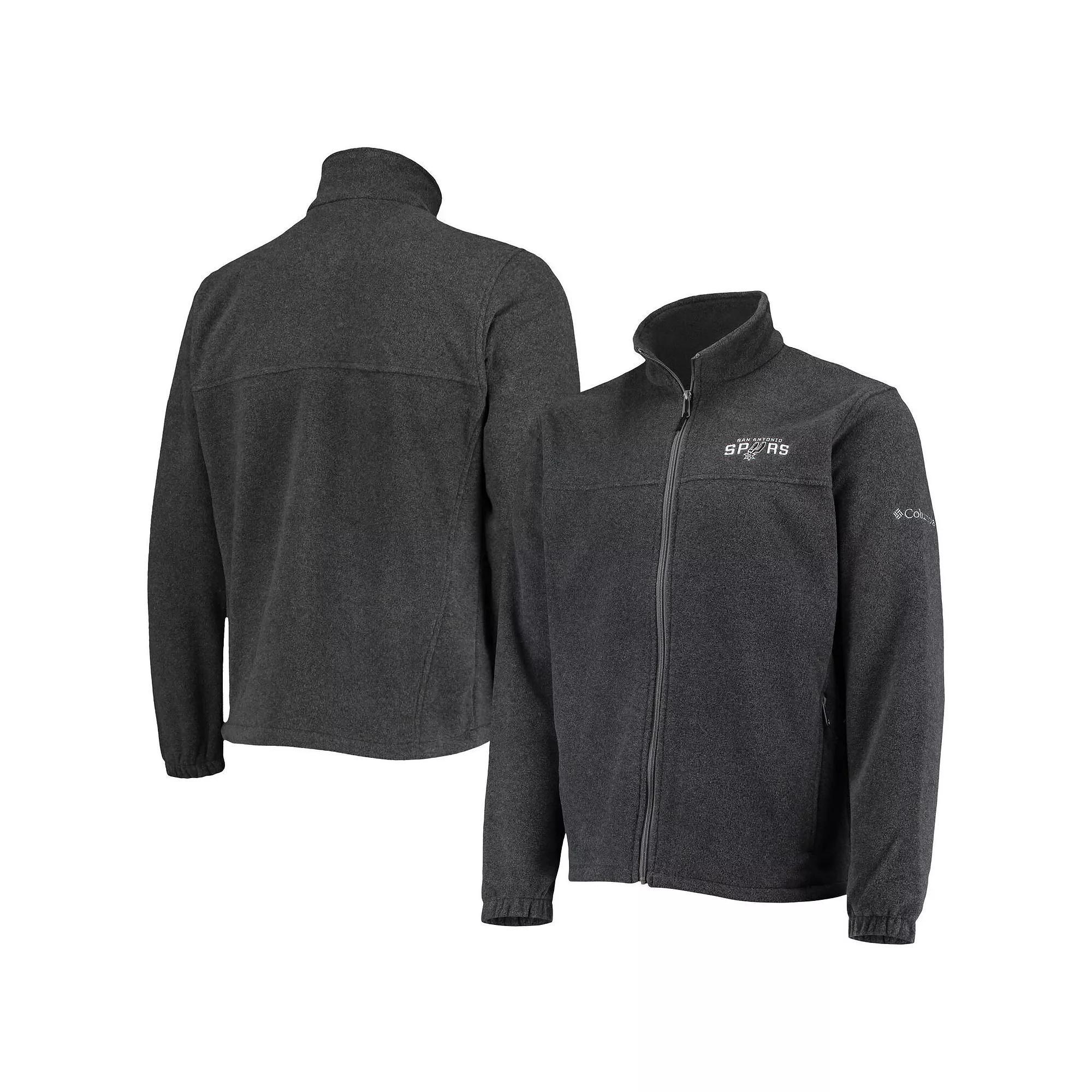 Mens Columbia San Antonio Spurs Heathered Charcoal Flanker Full-Zip Jacket Product Image