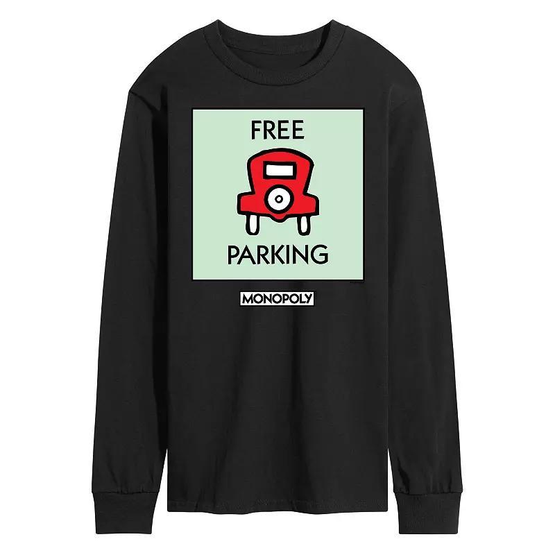 Men's Monopoly Free Parking Long Sleeve Graphic Tee,  Product Image