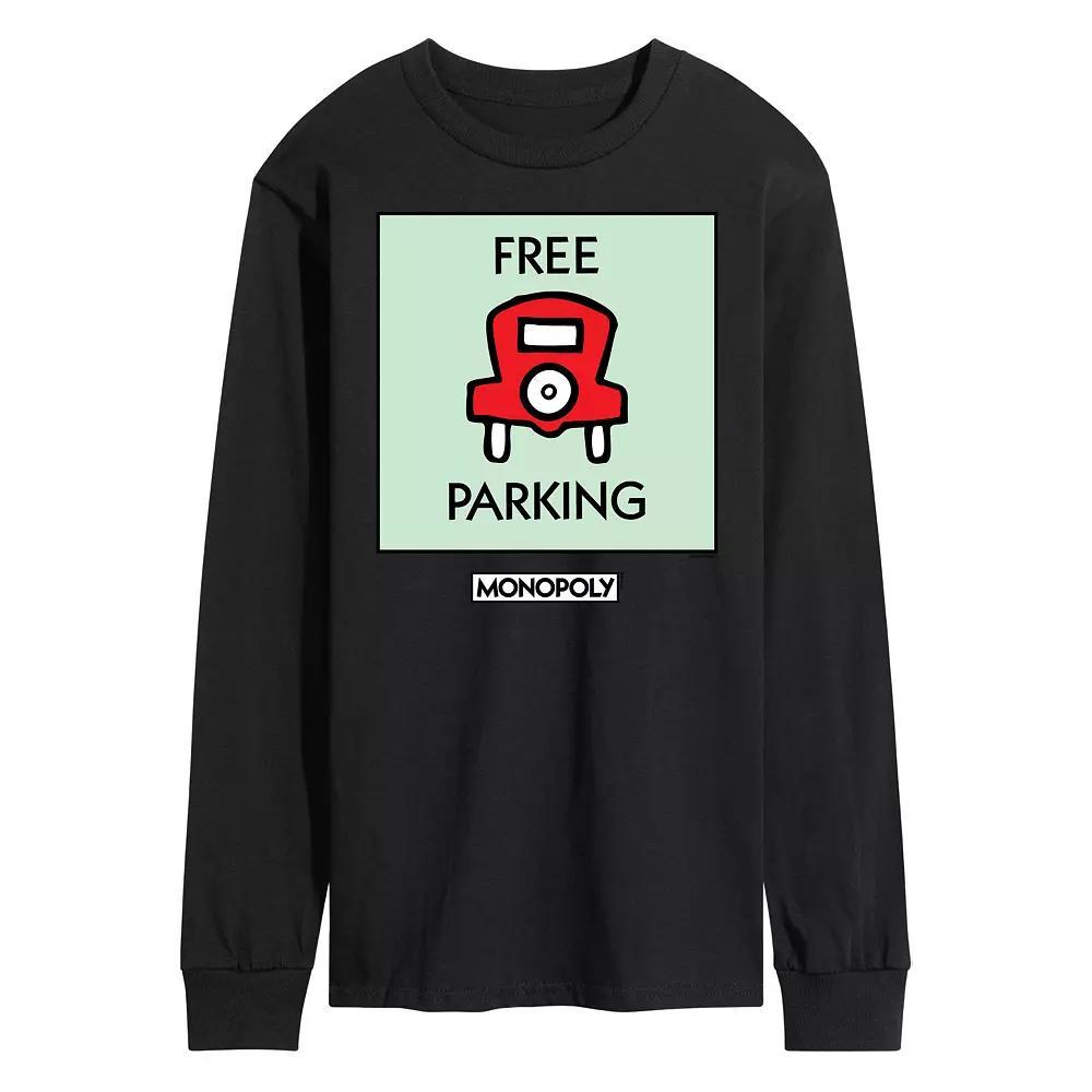 Men's Monopoly Free Parking Long Sleeve Graphic Tee,  Product Image
