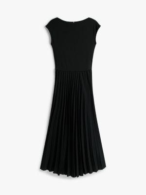 Fit-and-Flare Pleated Midi Dress Product Image