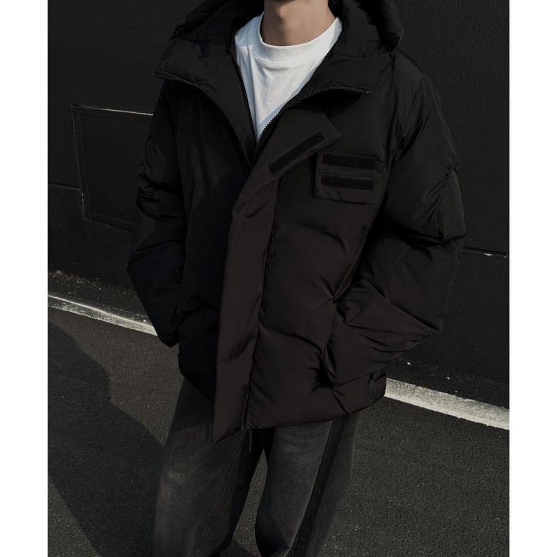 Plain Hooded Puffer Coat Product Image