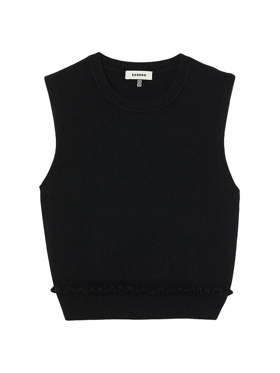 Womens Ruffled Cropped Jumper Product Image