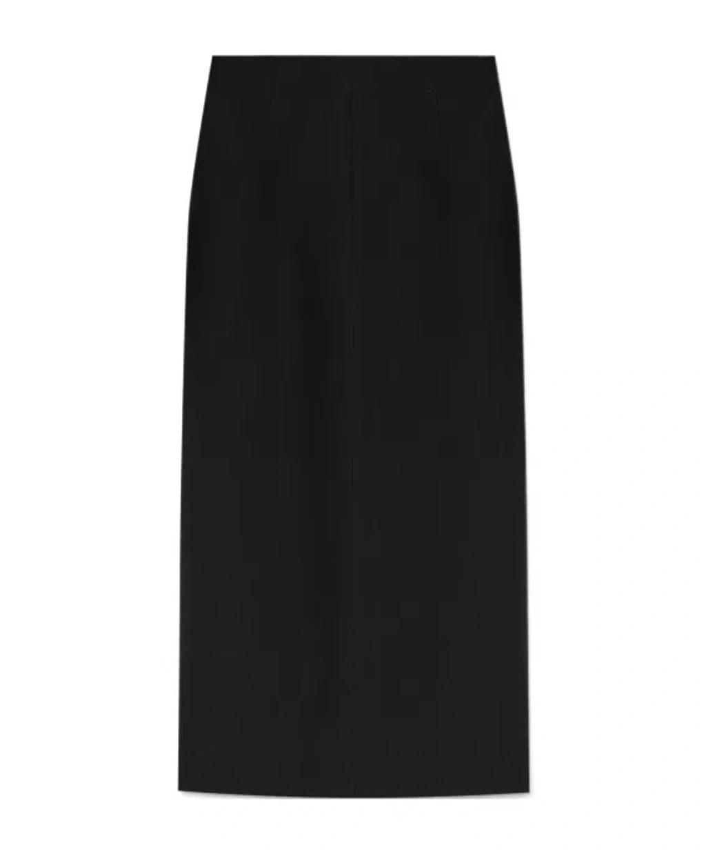 FABIANA FILIPPI Rear-slit Mid-rise Maxi Skirt In Black Product Image