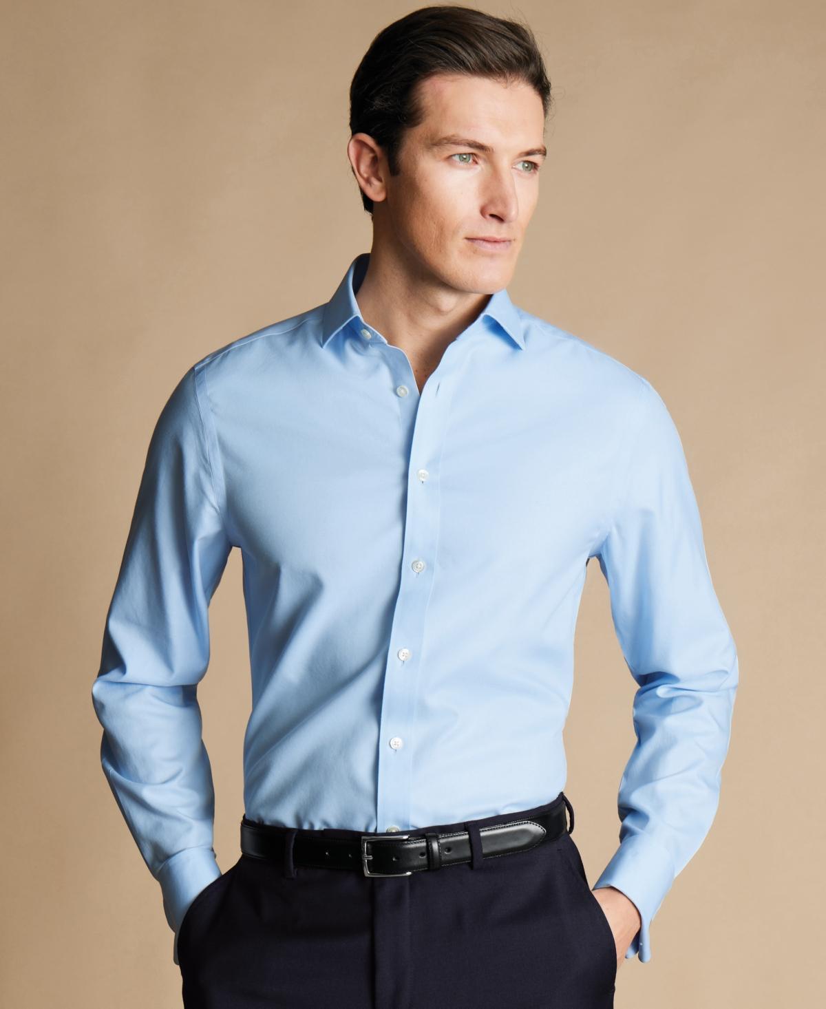 Charles Tyrwhitt Mens Slim-Fit Non-Iron Solid Twill Dress Shirt Product Image