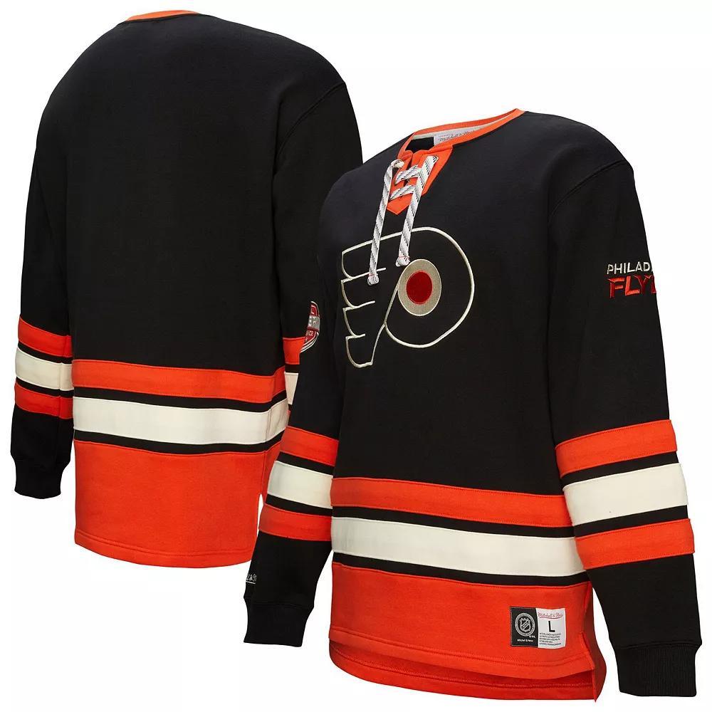 Men's Black Philadelphia Flyers Heritage Lace-Up Pullover Sweatshirt, Size: 3XL, Fly Black Product Image