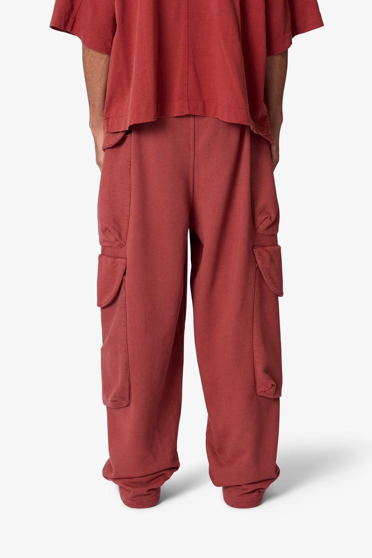 Side Cargo Pocket Sweatpants - Rust Product Image