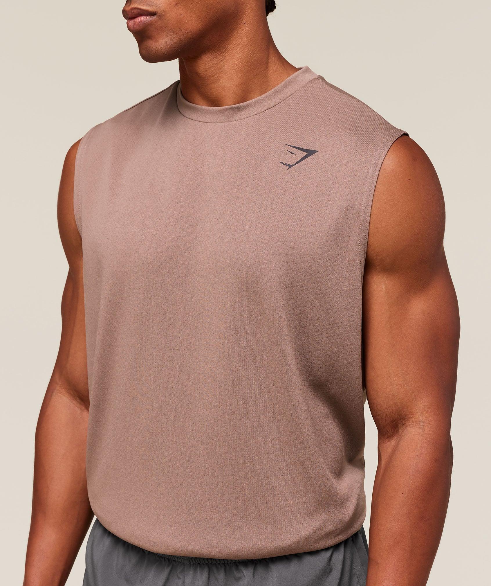 Gymshark Arrival Oversized Tank - Mocha Mauve Male Product Image