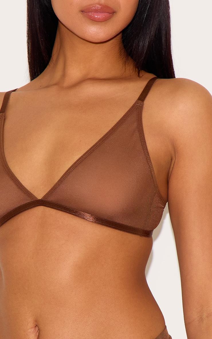 Chocolate Mesh Triangle Bra Product Image