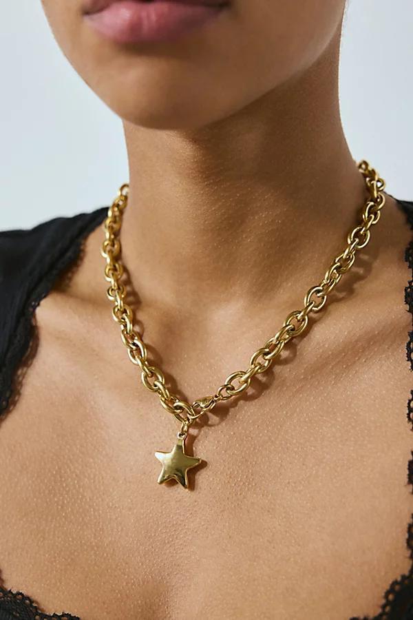 Waterproof Puffy Star Charm Necklace Womens at Urban Outfitters Product Image