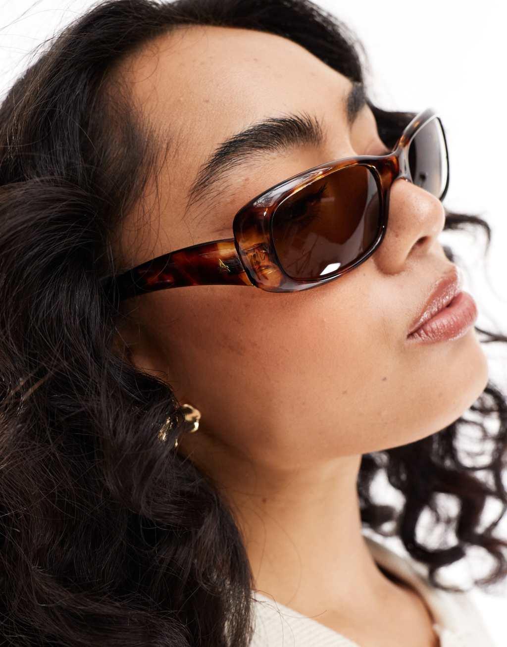 AIRE supernova slim oval sunglasses in tortoiseshell Product Image