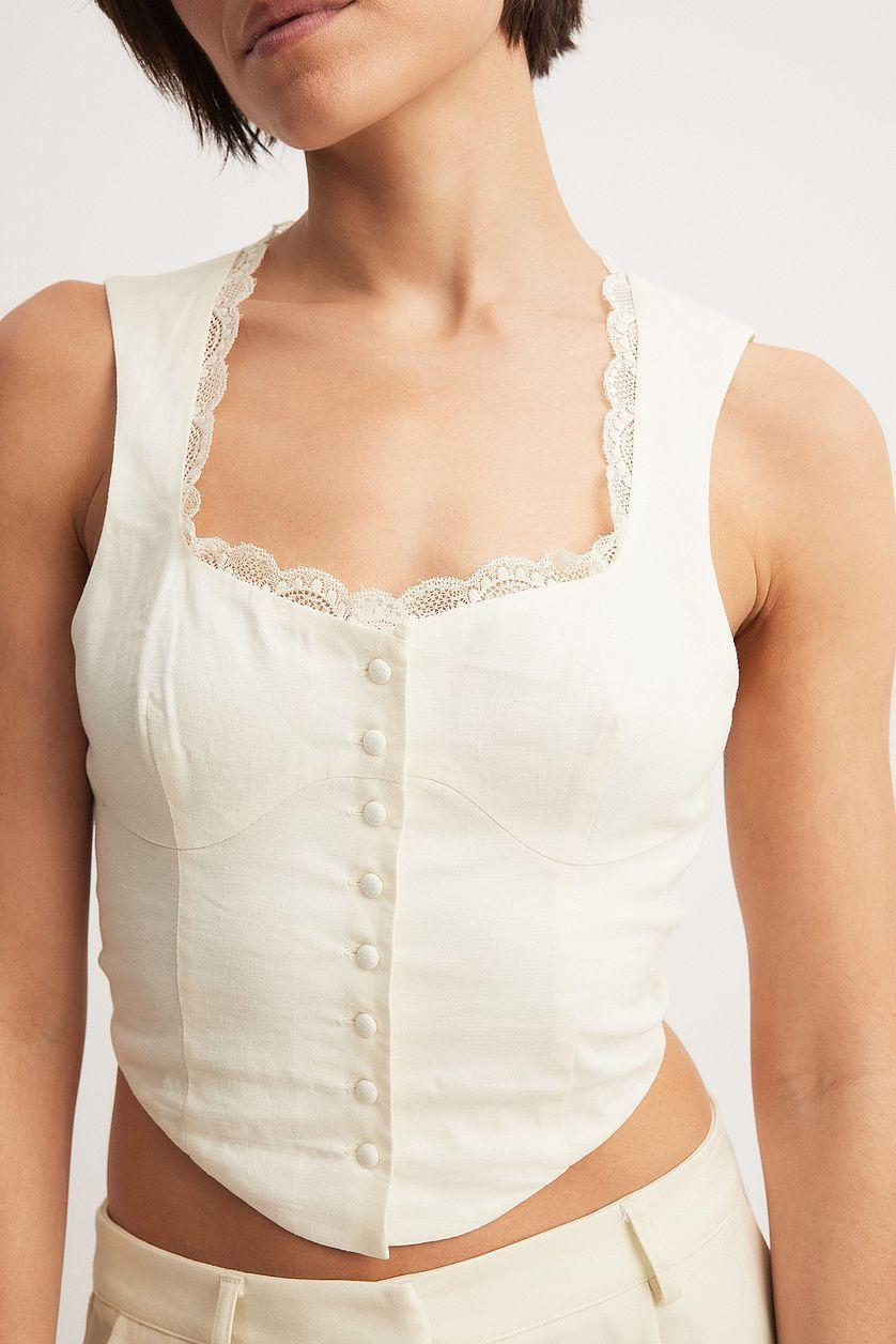 Front Button Lace Top Product Image