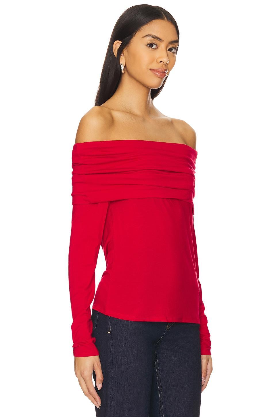 Off The Shoulder Top - Mars Red Product Image