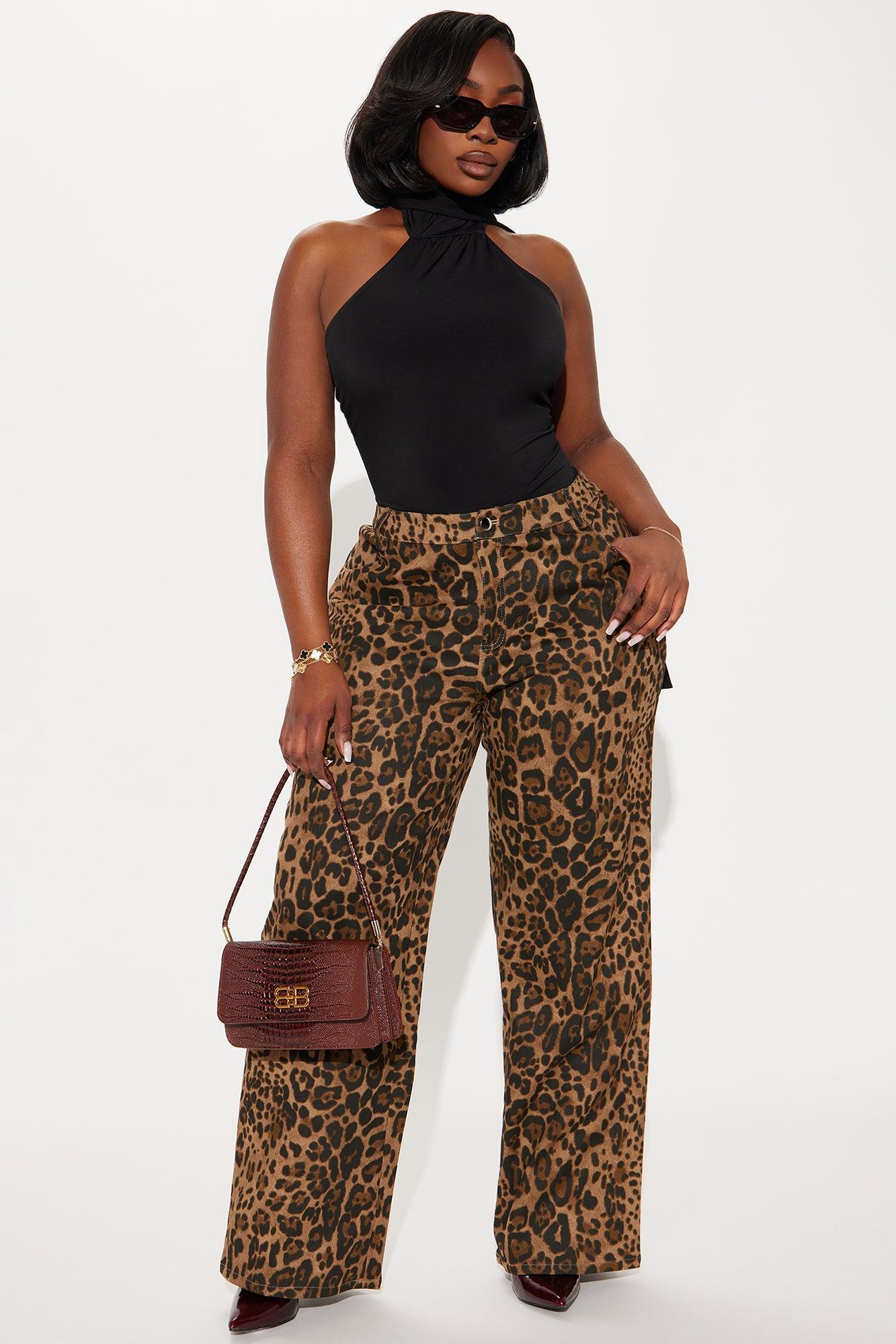 Sneaking Out Leopard Pant - Brown/combo Product Image