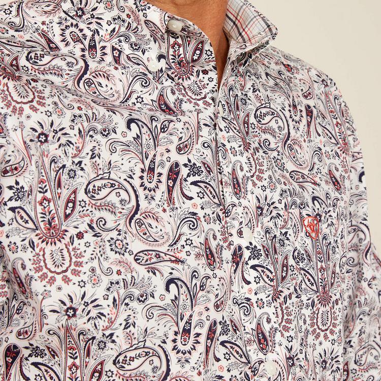 Ariat® Men's S/S Peacoat Paisley Whitaker WF Classic Fit Button Shirt Product Image