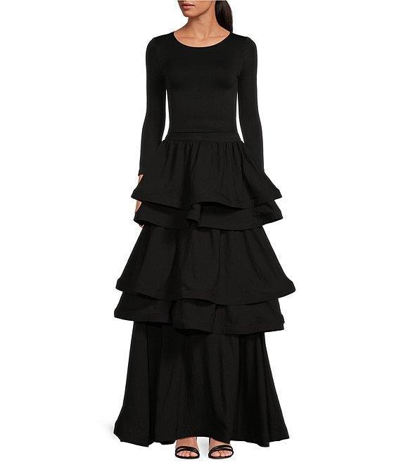 Buru Crew Neck 3/4 Sleeve Fitted Top Product Image