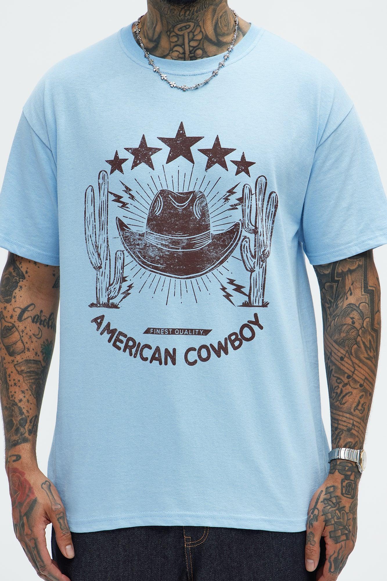 True American Cowboy Short Sleeve Tee - Light Blue Product Image