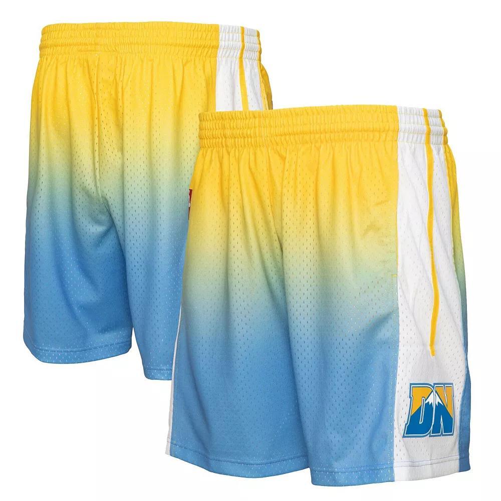 Men's Mitchell & Ness Yellow/Blue Denver Nuggets 2006/07 Hardwood Classics Fadeaway Reload 3.0 Swingman Shorts, Size: XL, Nug Yellow Product Image