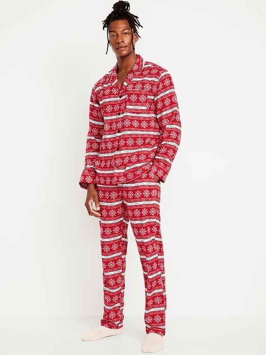 Printed Flannel Pajama Set for Men Product Image