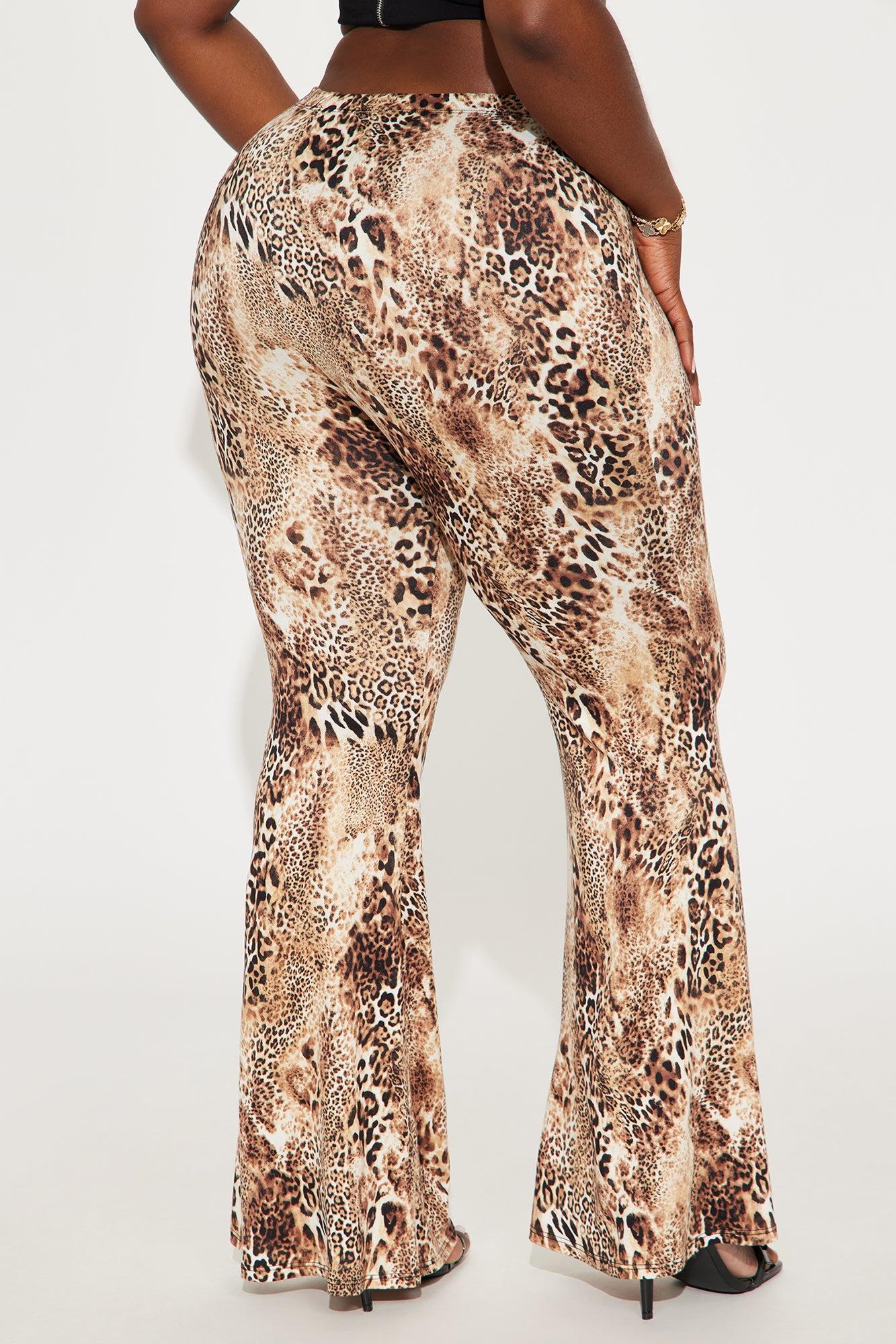 Take It Easy Leopard Flare Pant - Brown/combo Product Image